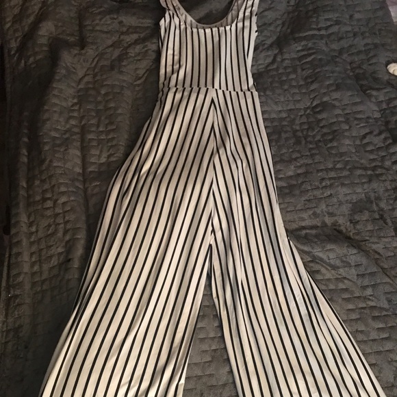 Black and White Striped Jumpsuit - Picture 3 of 3